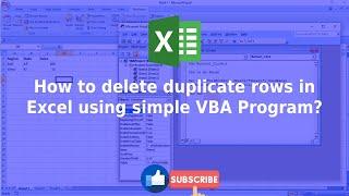 How to Delete Duplicate rows in excel using VBA program