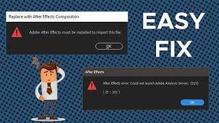 After Effects must be installed / Could not launch adobe analysis server (515) (25:: 101) - EASY FIX