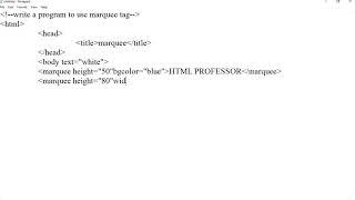 learn html programs(15 program)marquee height and width,body text