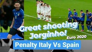 CRAZY!! GREAT!! Penalty Italy Vs Spain . Jorginho great shooting! Ft (1:1) Pen (4:2)