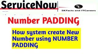 Servicenow number field and how system creates new number every time || padding ||