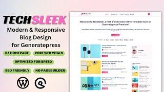  New Design  Generatepress Premium Theme Customization | GeneratePress Tutorial 2024 #wordpress