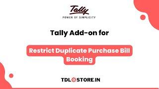 TDL for Control / Restrict Duplicate Purchase Entries in Tally - TDLStore.in