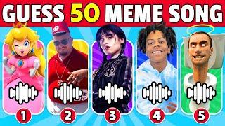  Guess The Meme By Song  | Wednesday Dance, Skibidi Toilet, The Rock, MrBeast, Skibibidi Dom Dom