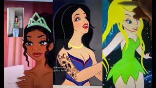 Disney Princesses Glowup Tiktok Cartoon Art V7 Tiktok Ironic Art Memes #7