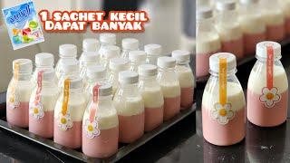 Anak-anak sangat menyukainya, puding sedot susu strawberry. 1 sachet jelly kecil dapat 20 botol