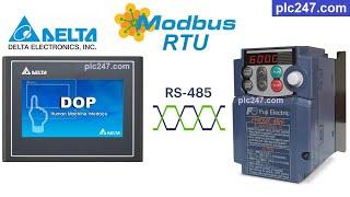 Delta HMI "Modbus RTU" Fuji Frenic Tutorial