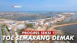 PROGRES TOL SEMARANG DEMAK SEKSI 1 VIDEO DRONE | TOL TANGGUL LAUT MATRAS BAMBU