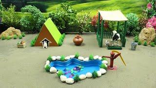 Top the most DIY Farm Diorama with house for Cow, Cat, Hen | Supply Water for animals | Idea no 13