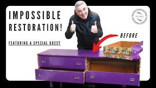 IMPOSSIBLE RESTORATION challenge ft. Flipping Drawers. Unbelievable furniture restoration.