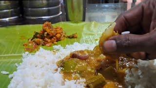 afternoon lunch road side hotel sampar white rice more eating in tamil