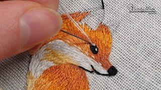 Hand embroidery for beginners. Fox embroidery tutorial.