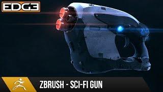 Zbrush 4R7 Tutorial - Hard Surface Techniques 2 - Sci-Fi Gun