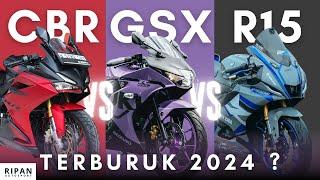 GSX VS CBR VS R15 - MANA YANG PALING RONGSOK  !!!