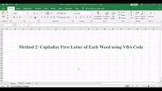 How to Capitalize First Letter of Each Word in Excel