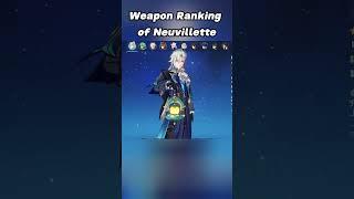 Weapon Ranking of Neuvillette #genshin #genshinimpact #genshintips