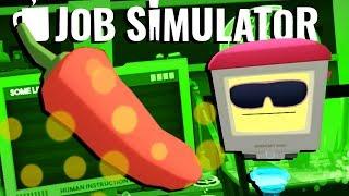 RADIOACTIVE GHOST PEPPER CHALLENGE! - Job Simulator VR - HTC Vive VR