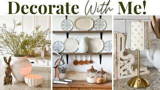 DECORATE WITH ME - STYLING NEW HOME DECOR! | DECORATING TIPS