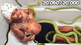 I Took A Bath With SNAKES For 20,000 Subscribers!