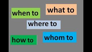 Question words followed by infinitive