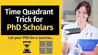 Time Quadrant trick for PhD scholars | Time management during PhD