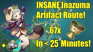 [2.4] INSANE Inazuma Artifact Route! 67+ Artifacts in Under 25 Minutes!!