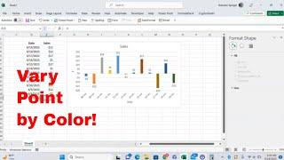 How to Vary Color by Point For a Bar Chart in Microsoft Excel. Have Every Point as a Different Color