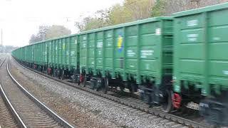 Грузовой поезд под ВЛ11М-105 с толкачом ВЛ8-1036, перегон Горяиново - Диёвка