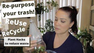 INEXPENSIVE PLANT CARE HACKS | Turn trash into usable plant tools! Cheap finds