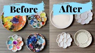 How to Clean Painting Palette Artist Hack - Paintastic Arts