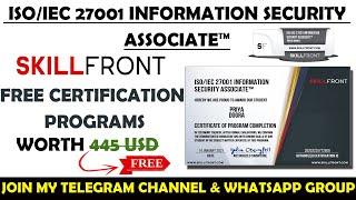 Information Security Associate SkillFront Free Certification Program and Verified Digital Badge