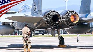 The Engaging Sound of F-15 Variable Nozzles in Dynamic Action