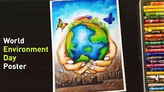 How To Draw World Environment Day Poster, 5th June Oil Pastel | Art Video 2024