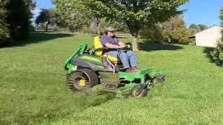 John Deere Z970R Zero Turn Laying Stripes and Tractor Work