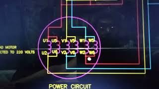 Reverse-Forward, Wye-Delta Magnetic starter with 12 lead motor. (English)