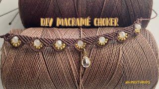 How to Make a Macramé Choker with Faceted Beads and a Charm | DIY Jewelry Tutorial