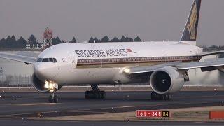 Singapore Airlines Boeing 777-300ER 9V-SNC Landing at NRT 34R