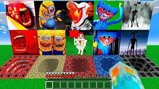 CHOOSE THE RIGHT ROUND PIT EXTRA SLIDE MEGA SIREN HEAD HUGGY WUGGY SCARY MINIONS IN MINECRAFT
