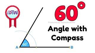 60 degree angle || how to construct 60 degree angle by compass