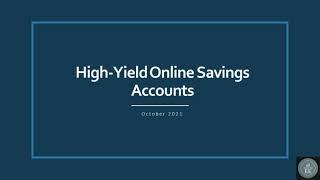 High Yield Online Savings Accounts | October 2021