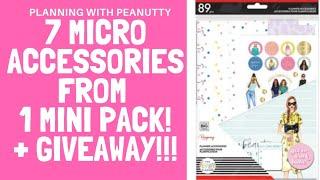 Making SEVEN Micro Notes Accessories from One Mini Accessory Pack | Happy Planner | GIVEAWAY!