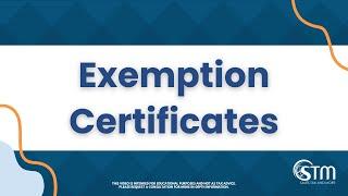 Exemption Certificates