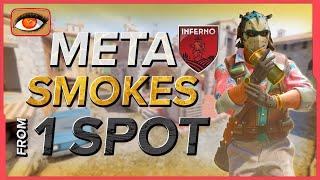 Meta Smokes from 1 SPOT on Inferno | CS2 Guide