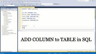 How to ADD COLUMN to table in SQL