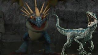 Deadly Nadder vs Blue The Velcoraptor