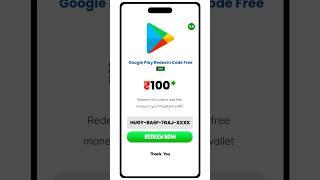 Free ₹10,₹40,₹80,₹100 Google Play Redeem Code For Play Store | Free Redeem Code App 2024 #shorts