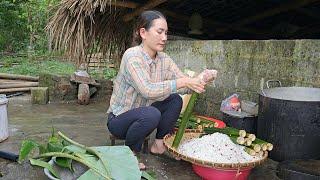 Make Rice In Bamboo Tube Go to the market sell - Bad guys steal things - Nguyen Thi Diem