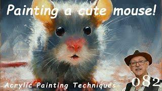 Painting a Cute Mouse in Acrylics!  #impressionism #acrylicpaintingtutorial