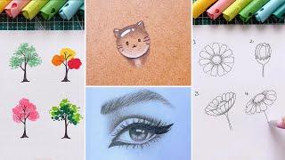 21 Easy Drawing Tricks That Anyone Can Do. Useful Drawing Hacks / Drawing Tutorial