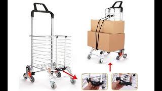 Foldable 8 Wheel Stair Climber Aluminum Folding Grocery Shopping Trolley Cart Luggage Trolley Cart